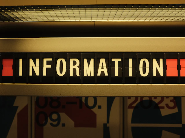 A long, narrow display bar reading INFORMATION.
